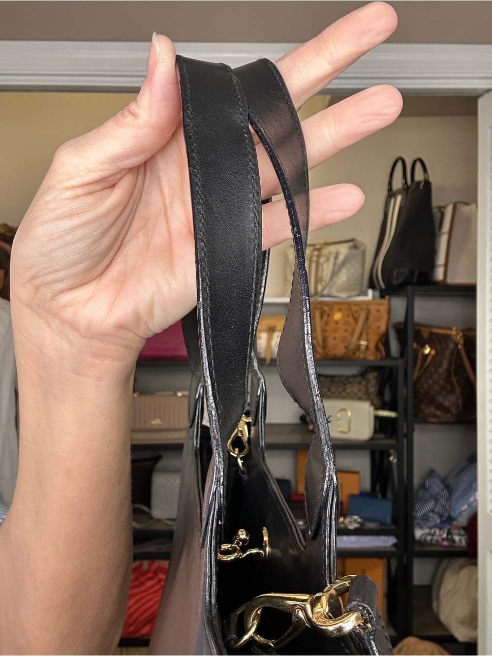 Vintage Salvatore Ferragamo Black Leather Convertible Tote Shoulder Bag Italy - Picture 16 of 16